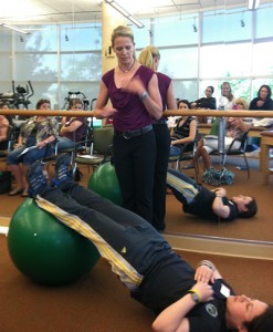 Lindsay Balances on Exercise Ball