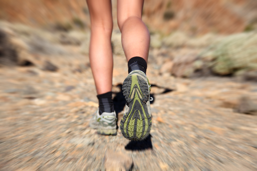 View of Shoes on Someone Running