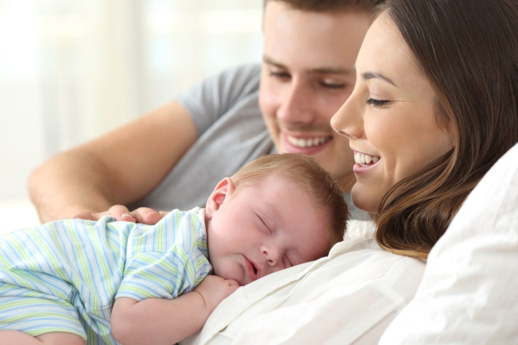 newborn with parents